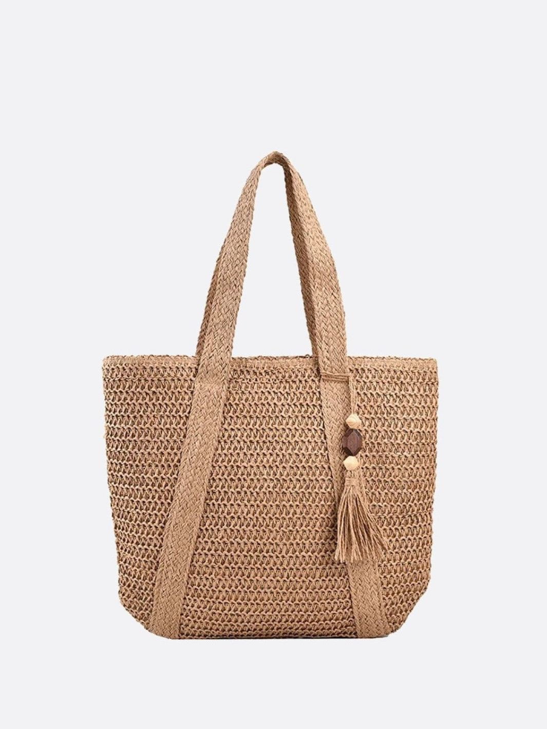 Sac cabas paille marron clair