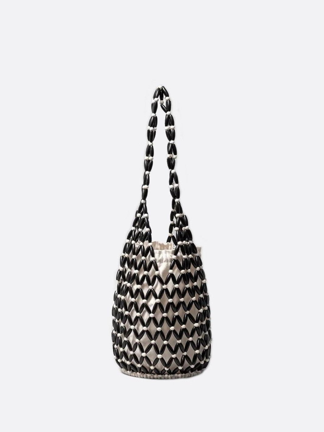 Sac perles bois noir