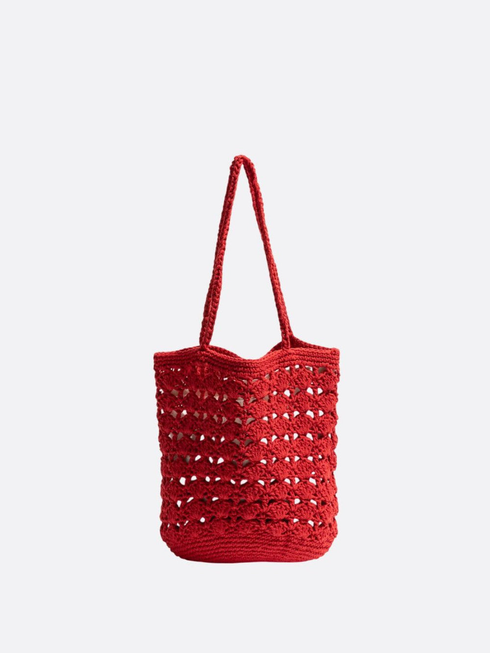 sac fourre tout crochet rouge