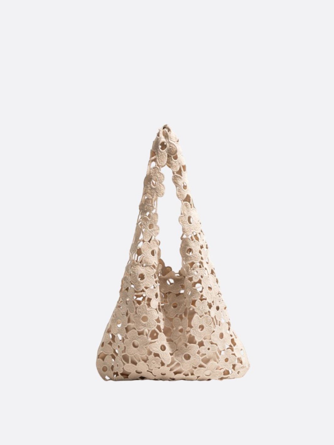 Sac fourre-tout fleuri beige
