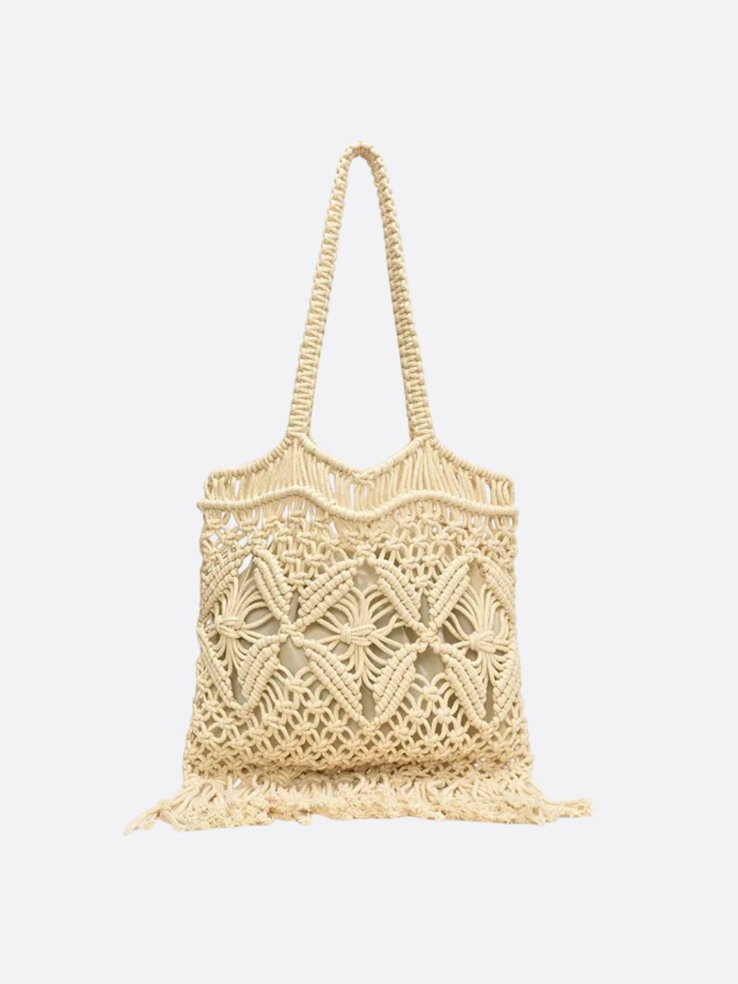 sac macrame beige