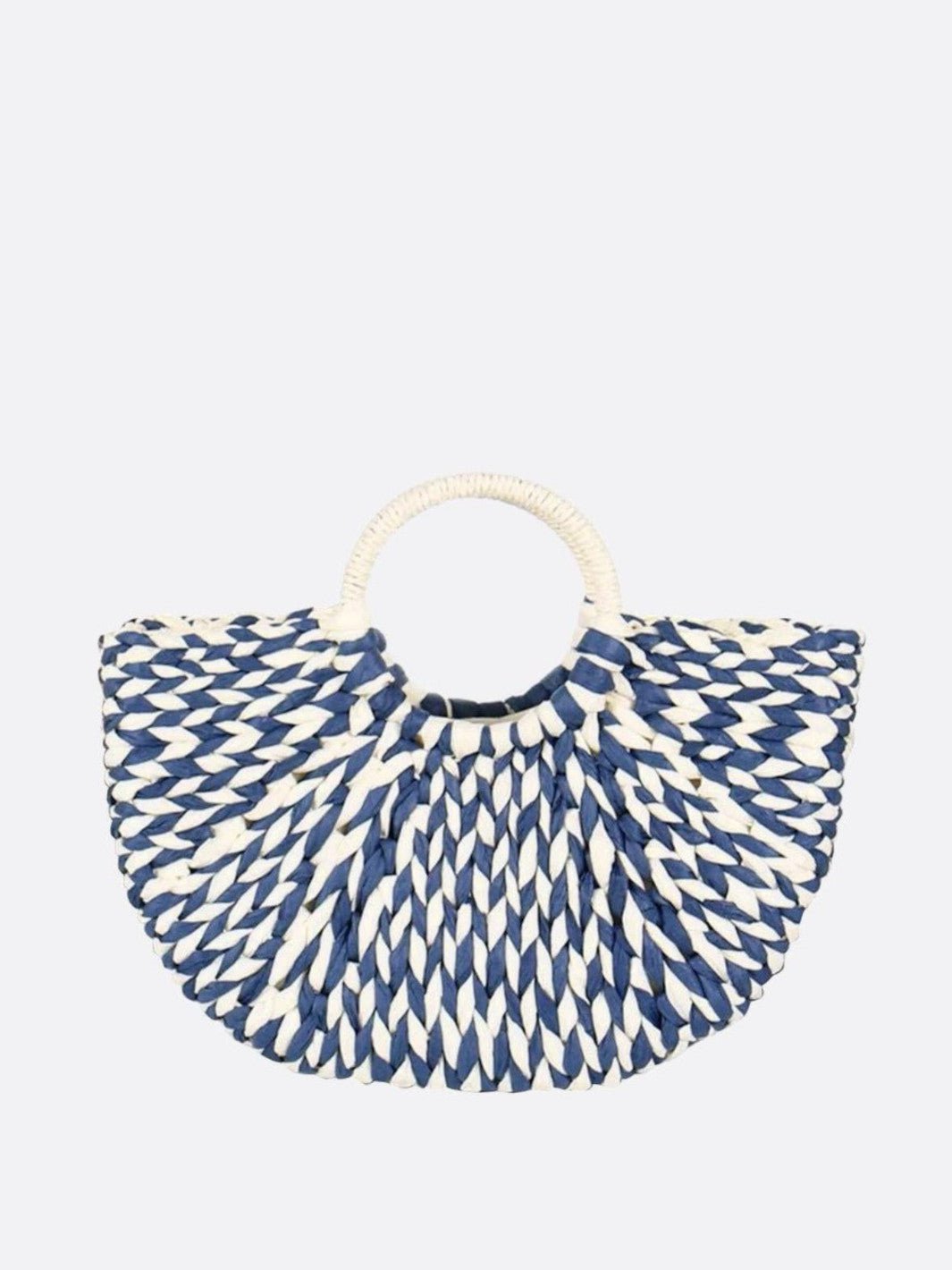 sac panier osier bleu et blanc