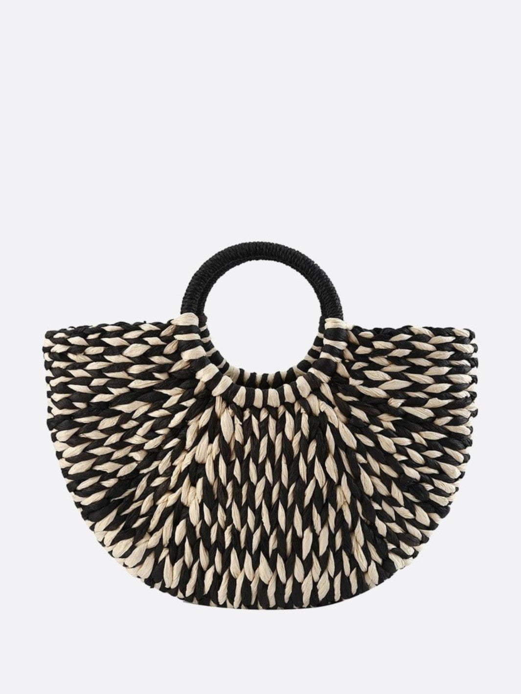 panier osier noir et blanc