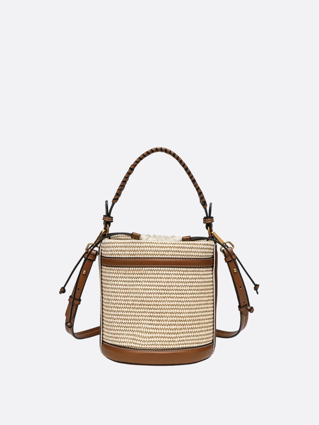 sac seau raphia et cuir